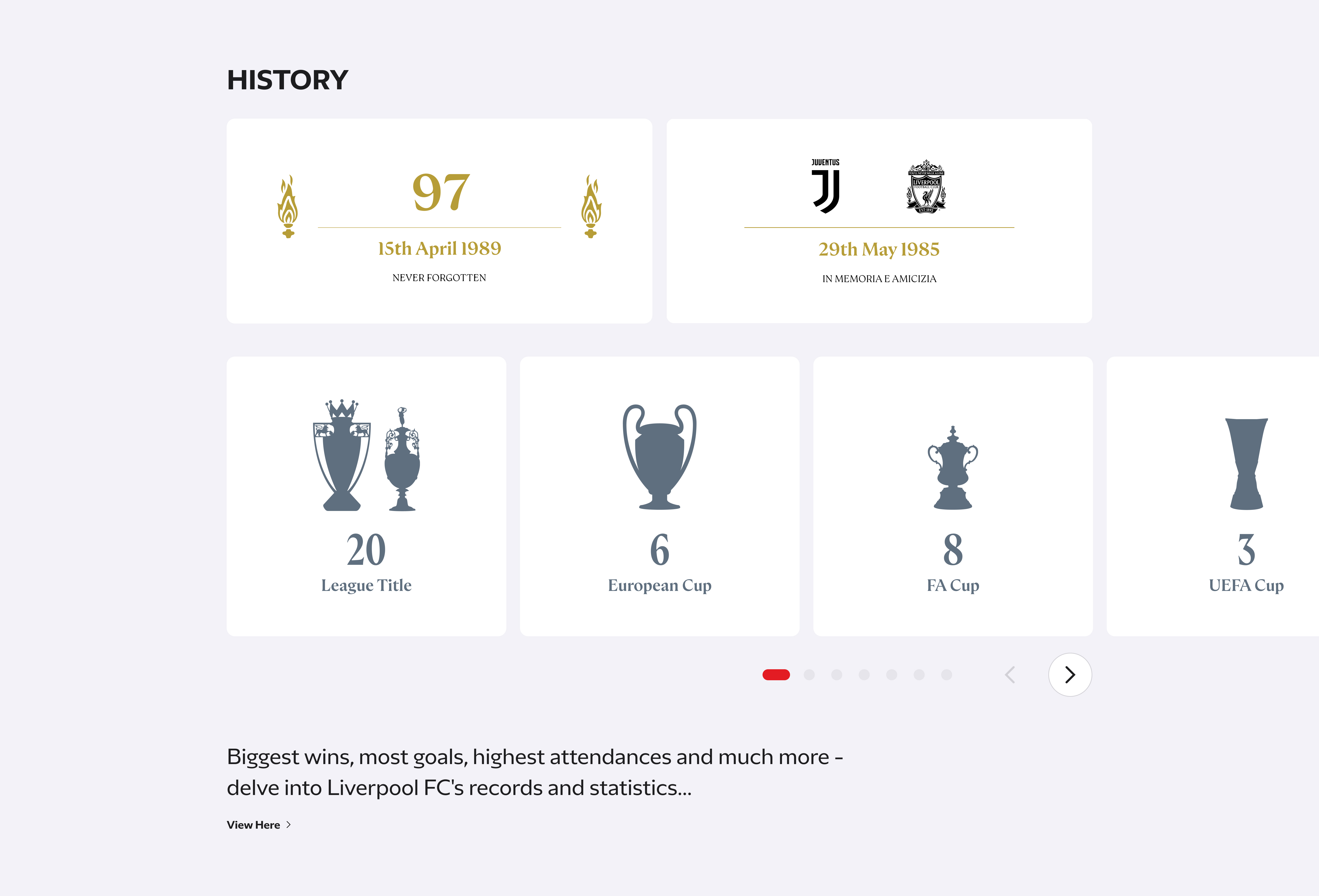 Liverpool FC 리뉴얼 History 섹션 최종 디자인