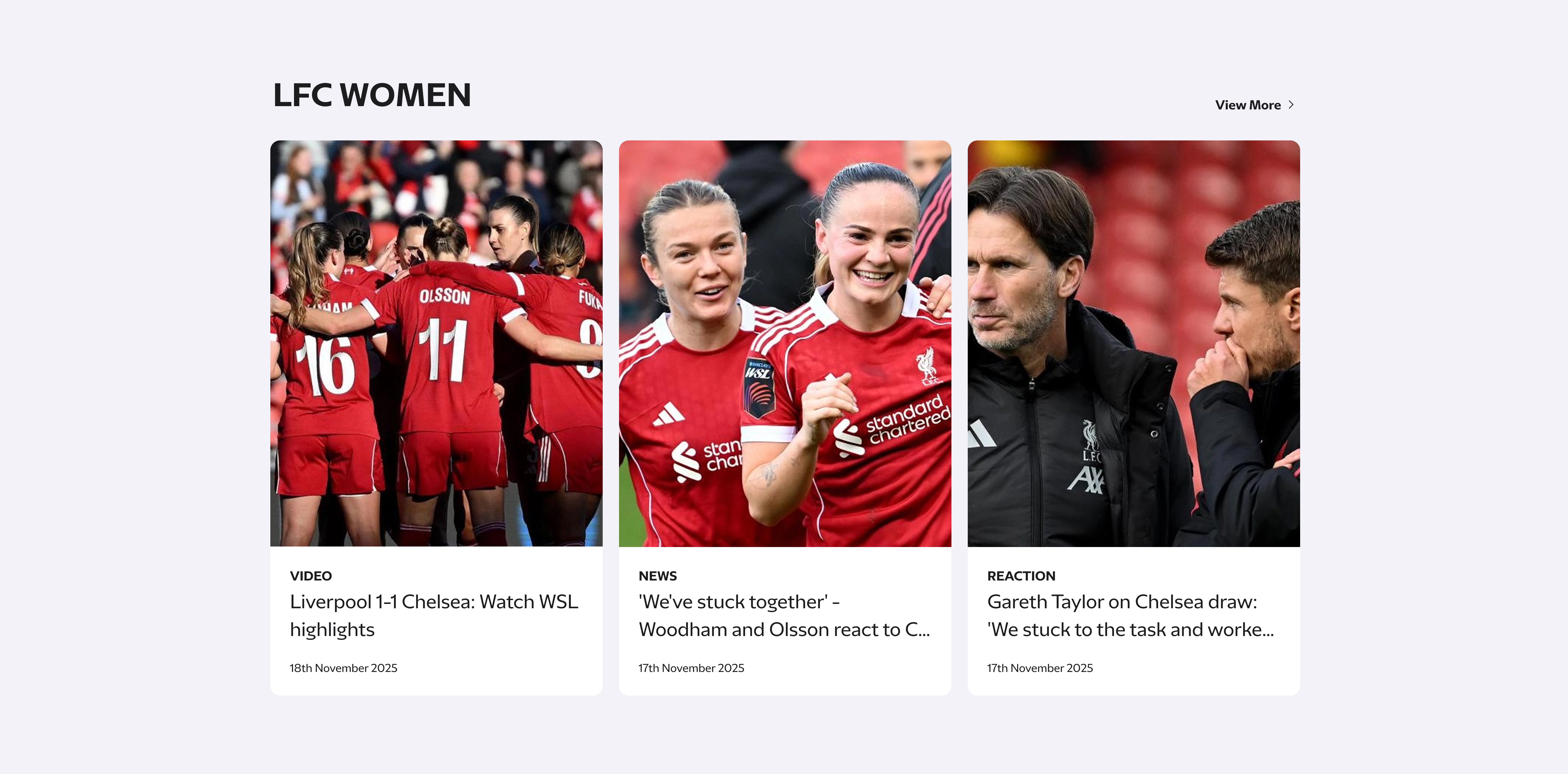 Liverpool FC 리뉴얼 LFC Women 섹션 최종 디자인