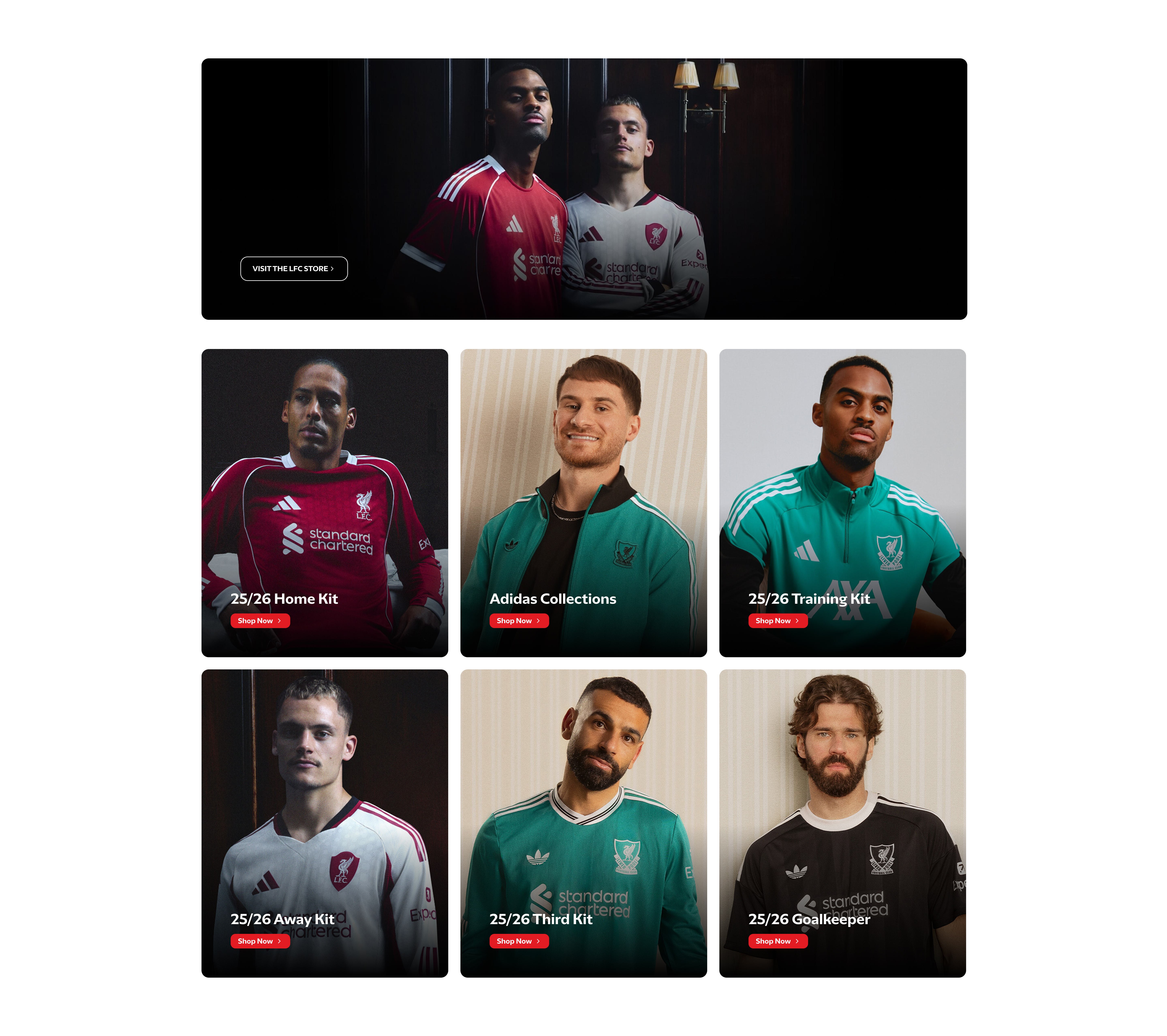 Liverpool FC 리뉴얼 Store 섹션 최종 디자인